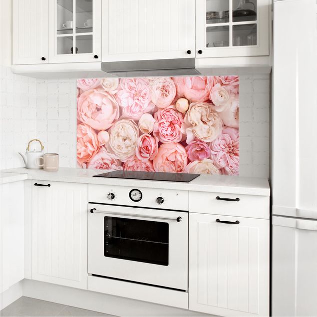 Panel antisalpicaduras cocina flores Roses Rose Coral Shabby