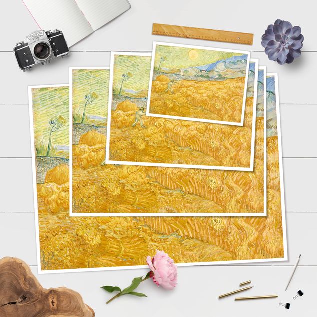 Póster cuadros famosos Vincent Van Gogh - The Harvest, The Grain Field