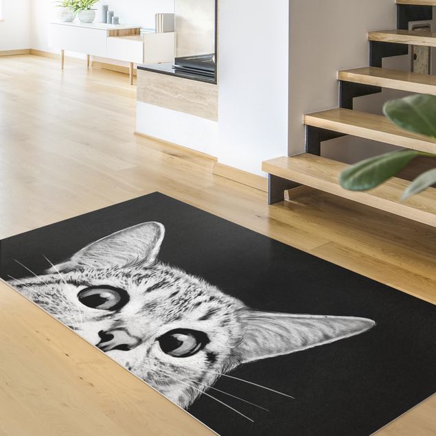 Decoración de cocinas Illustration Cat Black And White Drawing