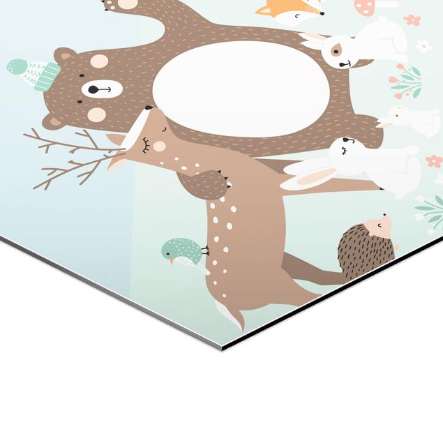 Cuadros decorativos Forest Friends with forest animals blue