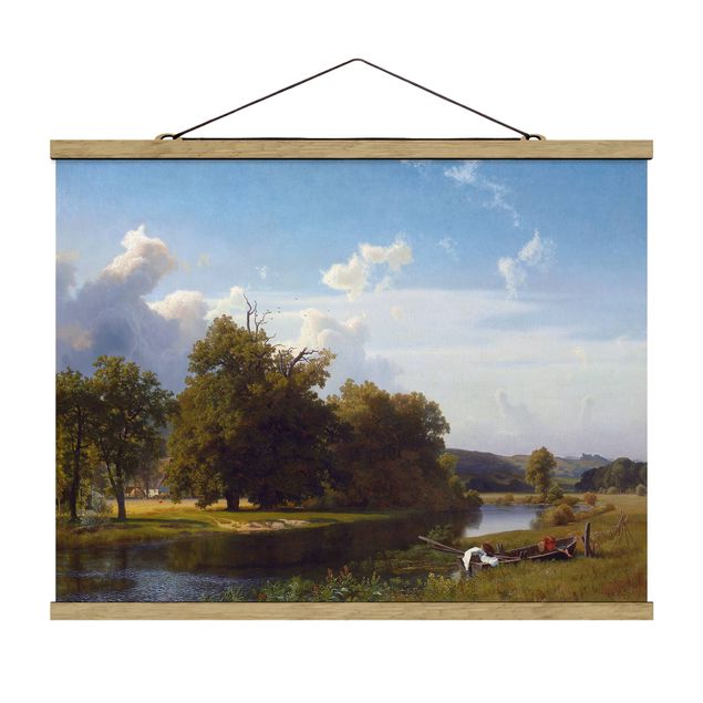 Estilos artísticos Albert Bierstadt - A River Landscape, Westphalia