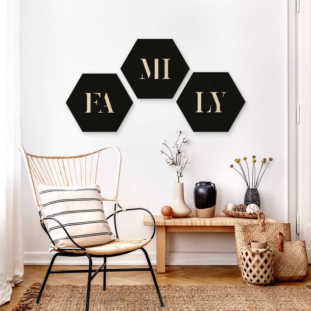 Cuadros de madera con frases Letters FAMILY White Set I
