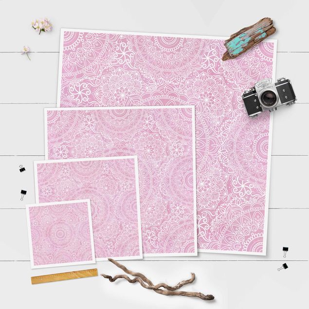 Láminas decorativas Pattern Mandala Light Pink