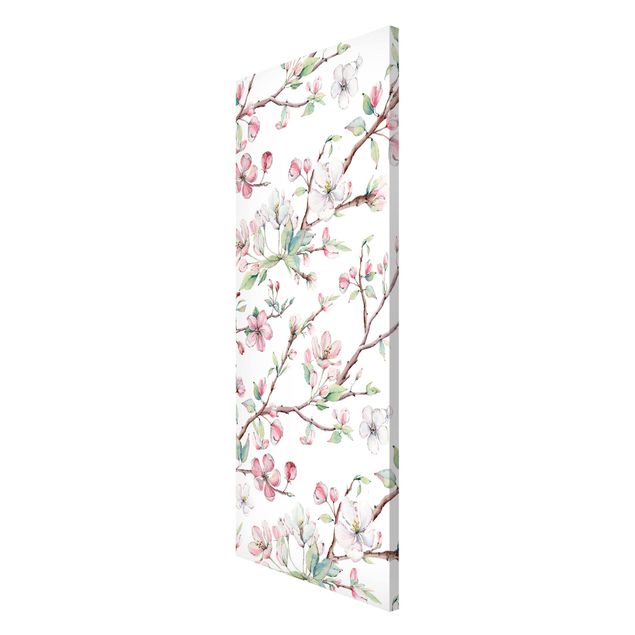 Cuadros de plantas Watercolour Branches Of Apple Blossom In Light Pink And White