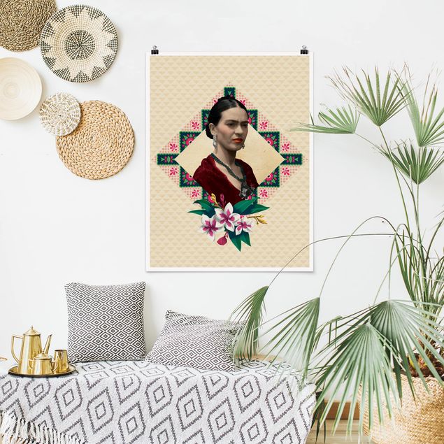 Láminas flores Frida Kahlo - Flowers And Geometry