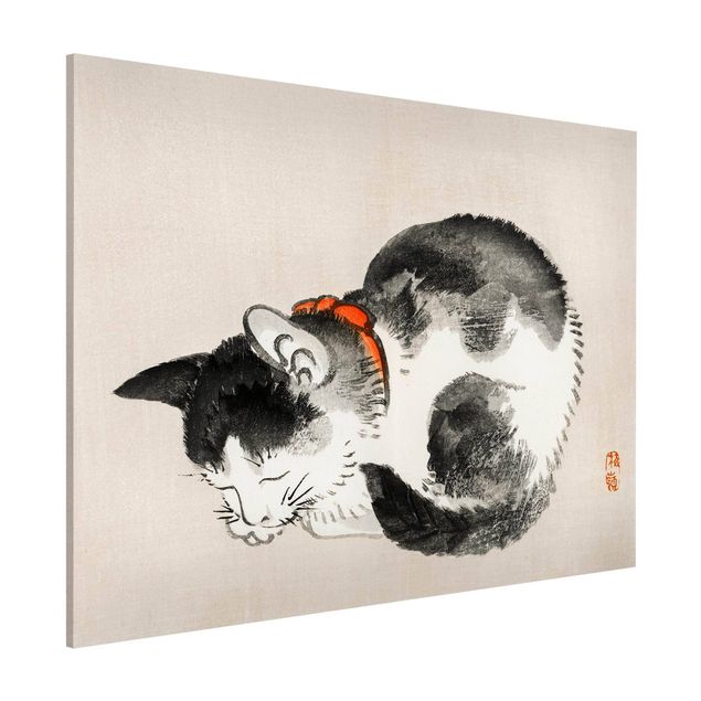 Decoración de cocinas Asian Vintage Drawing Sleeping Cat