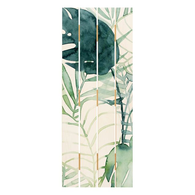 cuadros de madera decorativos Palm Fronds In Water Color II