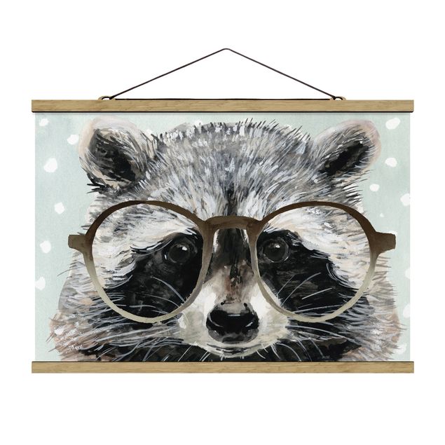 Cuadros de animales Animals With Glasses - Raccoon