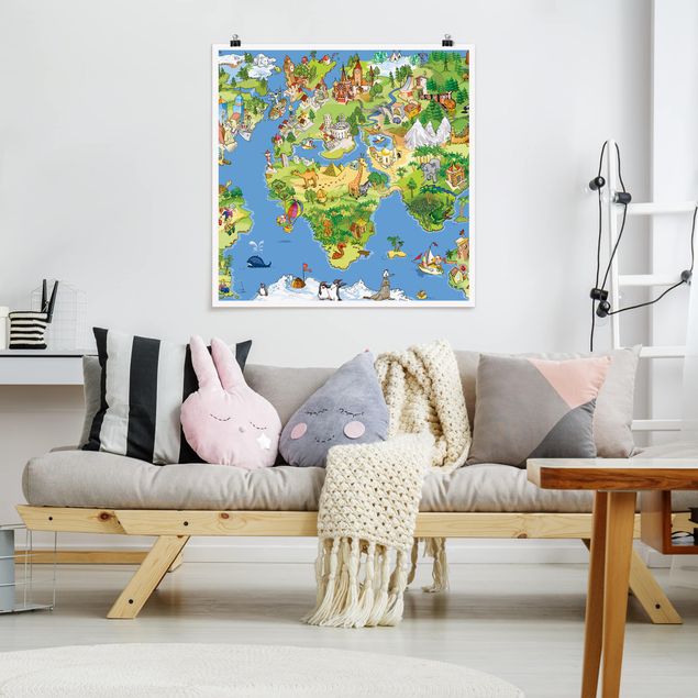 Decoración habitacion bebé Great and Funny Worldmap