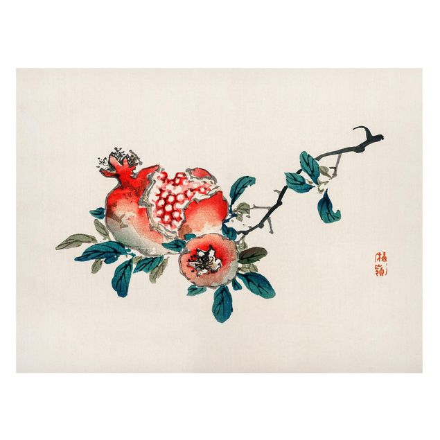 Cuadros frutas Asian Vintage Drawing Pomegranate