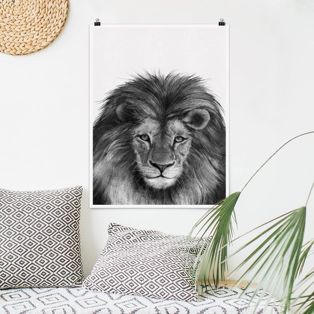Cuadros león Illustration Lion Monochrome Painting