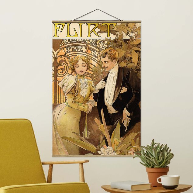 Cuadros Art deco Alfons Mucha - Advertising Poster For Flirt Biscuits
