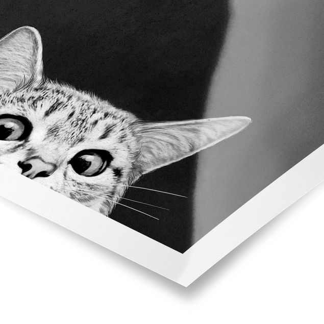 Láminas animales Illustration Cat Black And White Drawing