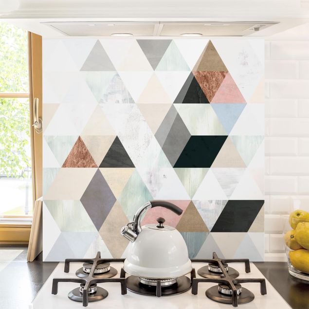 Decoración en la cocina Watercolor Mosaic With Triangles I