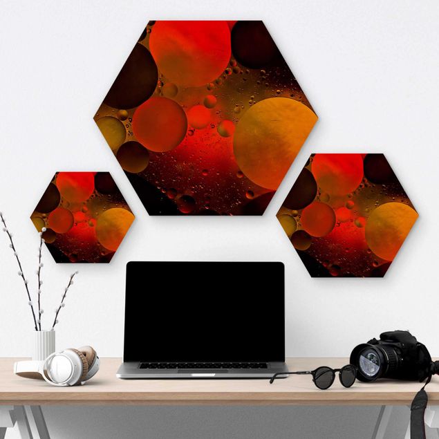 Hexagon Bild Holz - Astronomisch