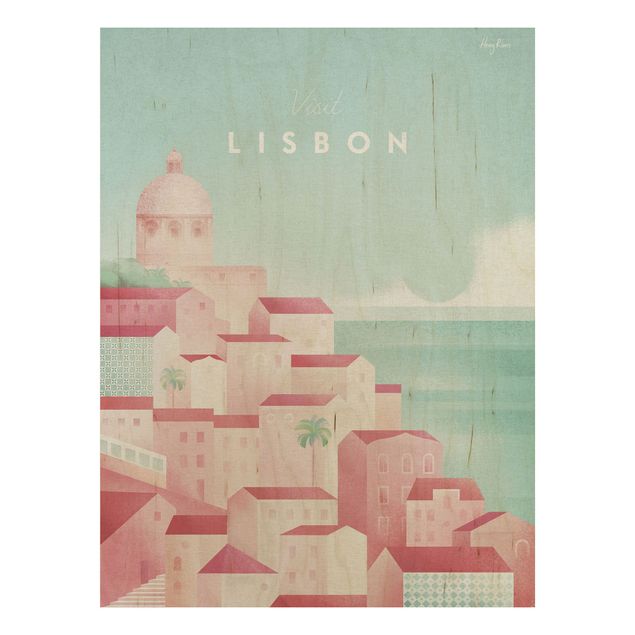 Cuadros de madera paisajes Travel Poster - Lisbon