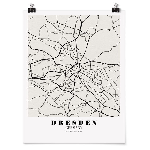 Póster mapamundi Dresden City Map - Classical