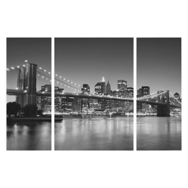 Lienzos en blanco y negro Brooklyn Bridge in New York II
