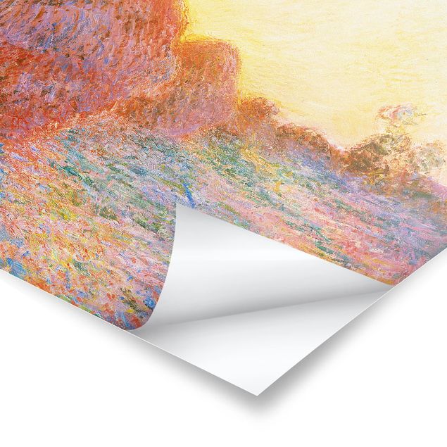 Póster de paisajes Claude Monet - Haystack In Sunlight