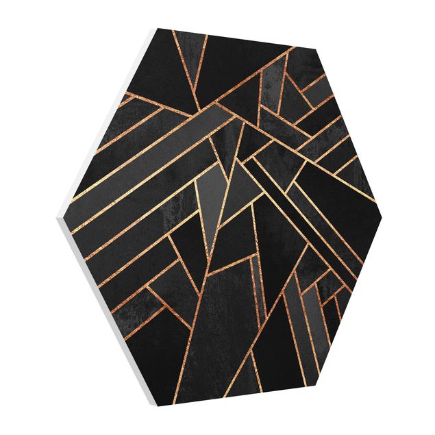 Cuadros abstractos Black Triangles Gold