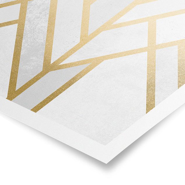 Cuadros Elisabeth Fredriksson Art Deco Geometry White Gold