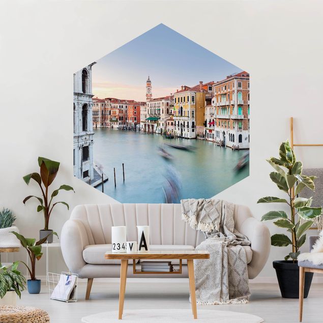 Papel pintado hexagonal Grand Canal View From The Rialto Bridge Venice