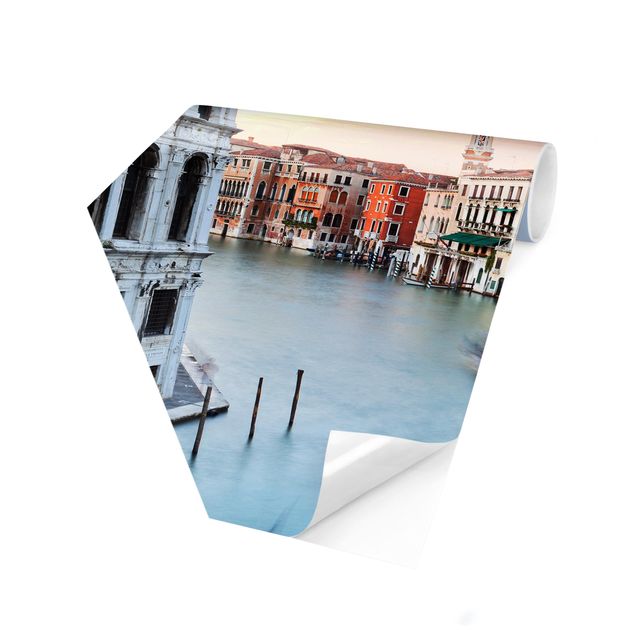 Papel pintado verde Grand Canal View From The Rialto Bridge Venice