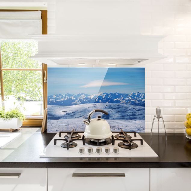 panel-antisalpicaduras-cocina Snowy Mountain Landscape