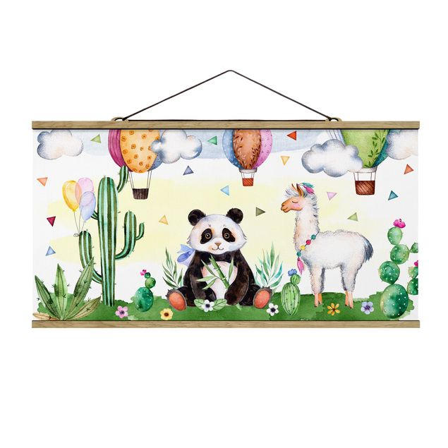 Cuadros de animales Panda And Lama Watercolour