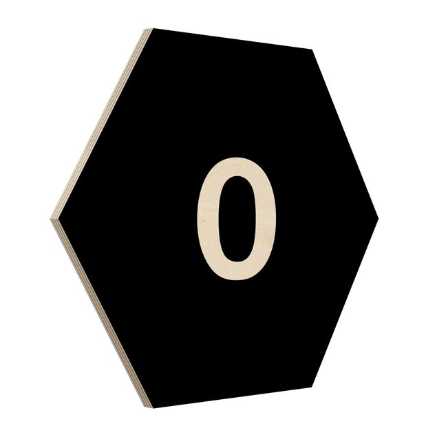 cuadro hexagonal Letter Black O