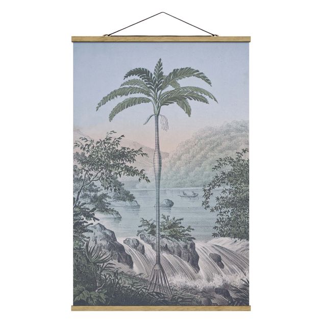 Cuadros de naturaleza Vintage Illustration - Landscape With Palm Tree