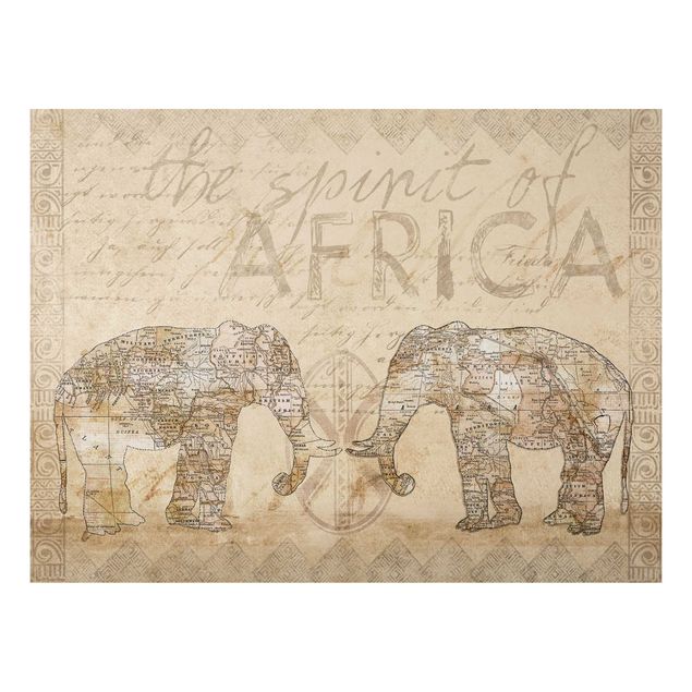Cuadros elefantes Vintage Collage - Spirit Of Africa