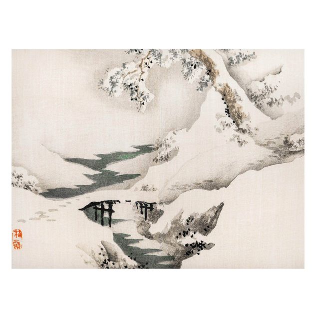 Cuadro con paisajes Asian Vintage Drawing Winter Landscape
