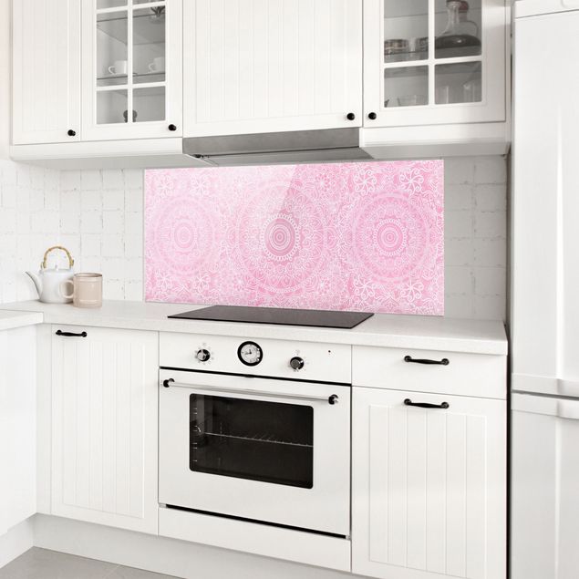 Panel antisalpicaduras cocina patrones Pattern Mandala Light Pink