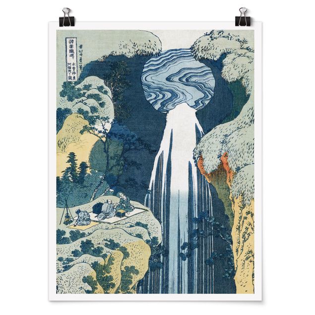 Cuadro con paisajes Katsushika Hokusai - The Waterfall of Amida behind the Kiso Road
