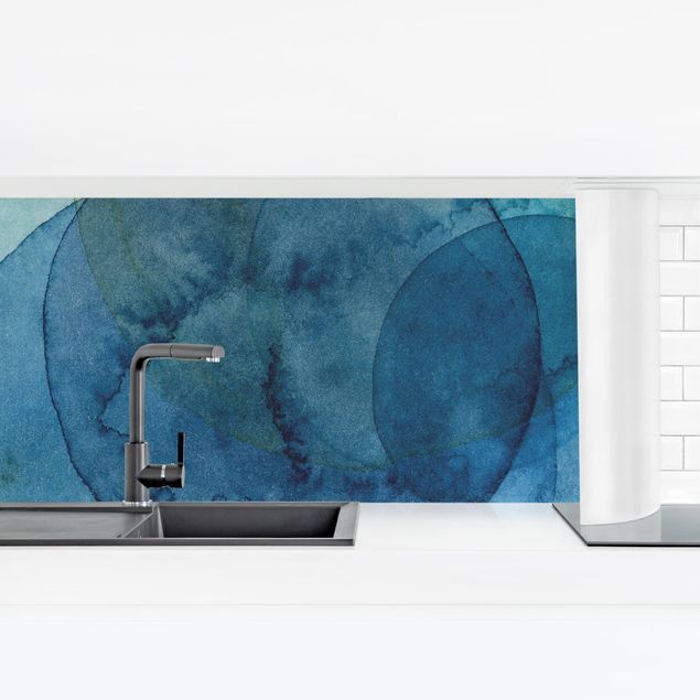 Küchenrückwand - Urknall - blau