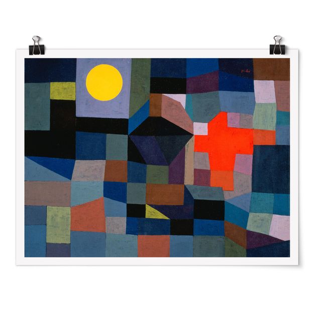 Póster cuadros famosos Paul Klee - Fire At Full Moon