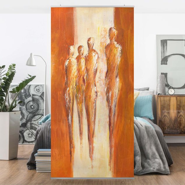 Paneles separadores de ambientes Petra Schüßler - Four Figures In Orange 02