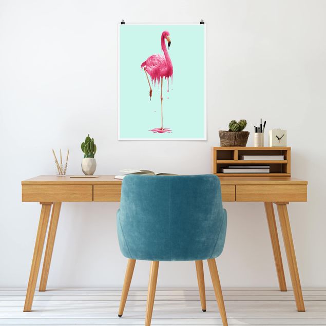 Póster cuadros famosos Melting Flamingo
