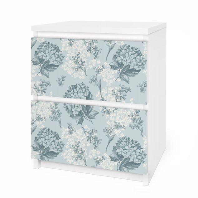 papel-adhesivo-para-muebles Hydrangea Pattern In Blue