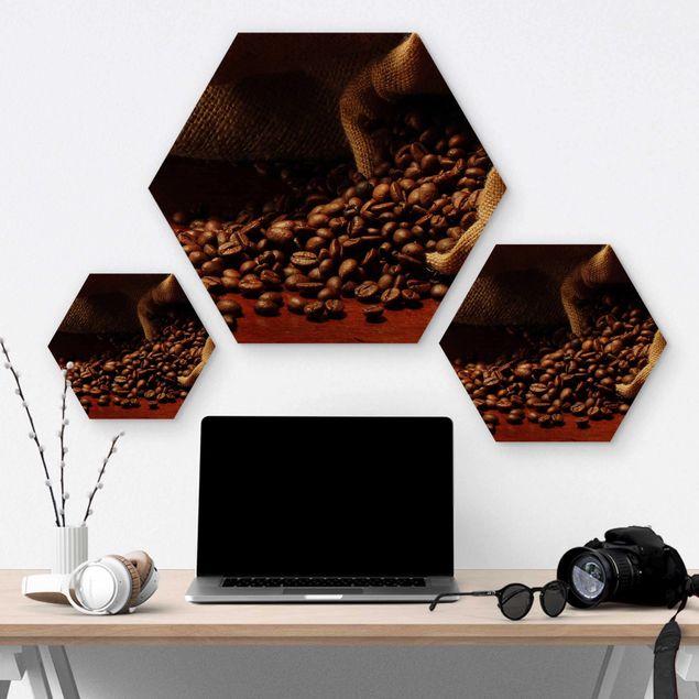 Hexagon Bild Holz - Dulcet Coffee