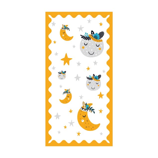 Alfombras de colores Sleaping Friends Moon And Stars With Frame