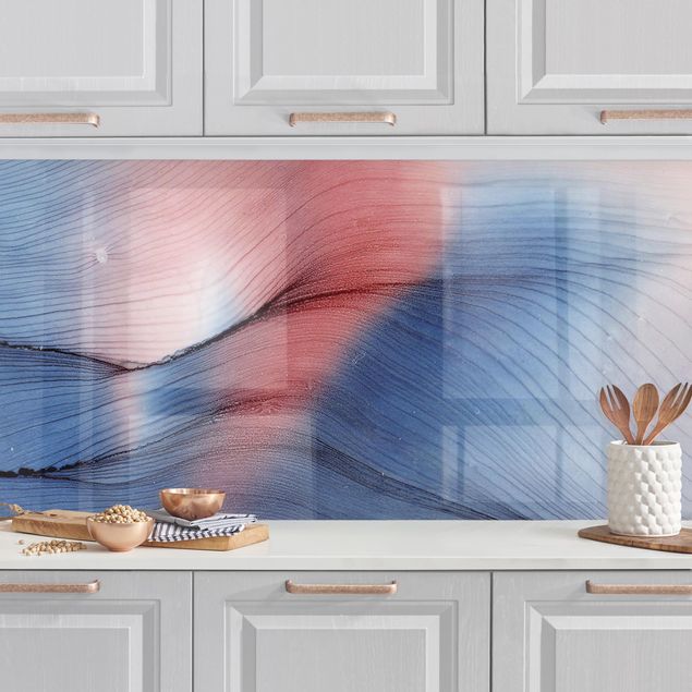 Decoración cocina Mottled Colour Dance In Blue With Red