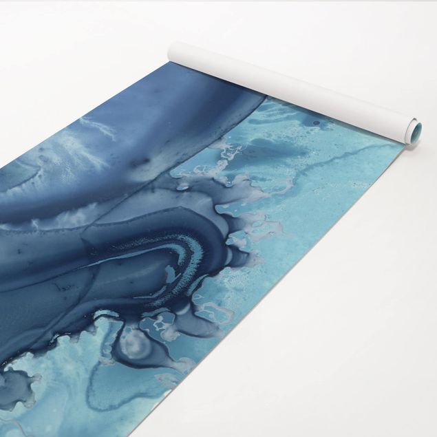 Láminas adhesivas pared Wave Watercolour Blue l