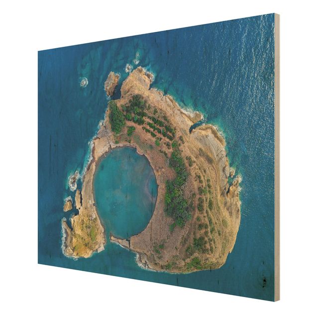 Cuadros de madera playas Aerial View - The Island Of Vila Franca Do Campo