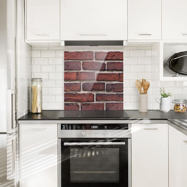 Panel antisalpicaduras cocina patrones Brick Wall Red