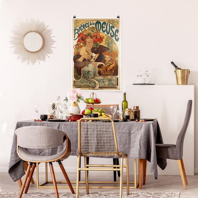 Decoración en la cocina Alfons Mucha - Poster For La Meuse Beer