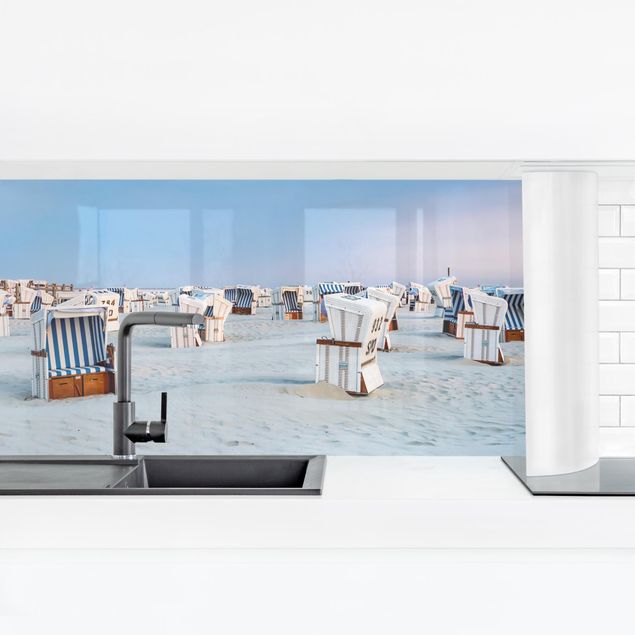 Salpicaderos de cocina Beach Chairs On The North Sea Beach