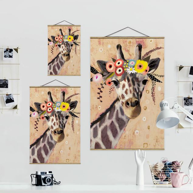 Cuadros en tela Klimt Giraffe