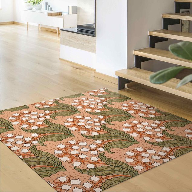 Alfombras color verde Chinoiserie Lilies Of The Valley With White Flowers